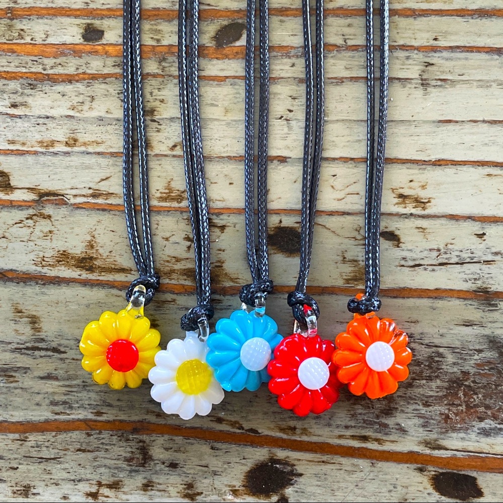 Black Corded Murano Glass Choker Necklaces